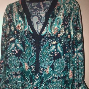 Rayon blend blouse with beautiful paisleys/flowers